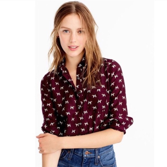 J. Crew Tops - J. Crew Silk Blend Terrier Button Down Blouse